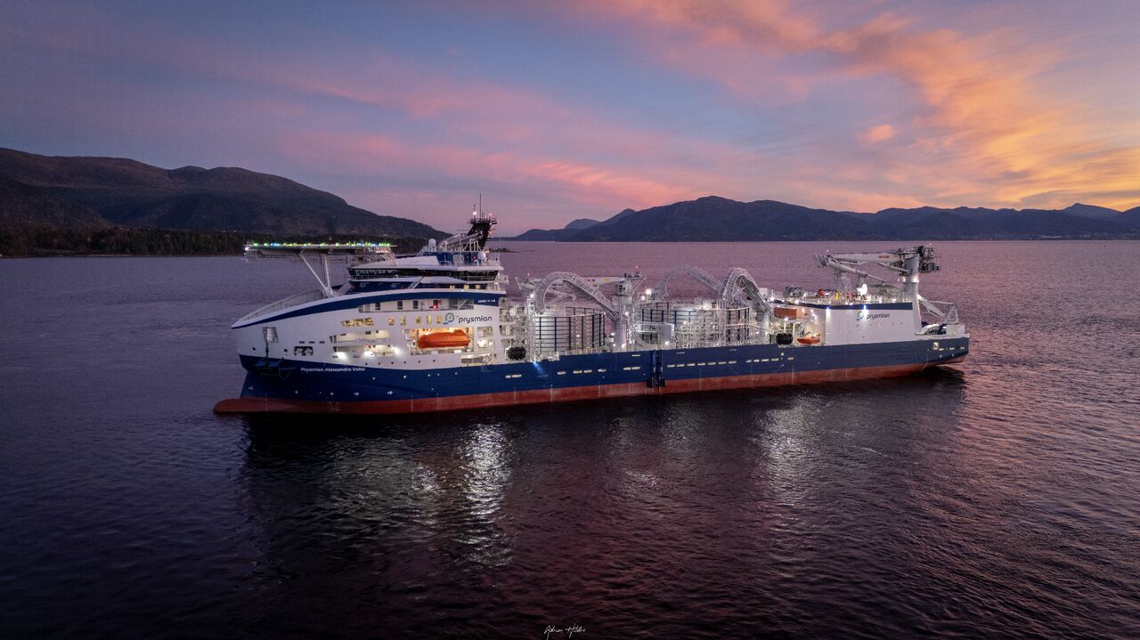 Prysmian cable layer Alessandro Volta begins sea trials in Norway